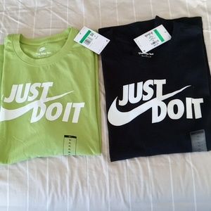 COPY - Nike Just Do It Tshirt Lot of 2, XLarge BNWT Mens Black & Lime green
